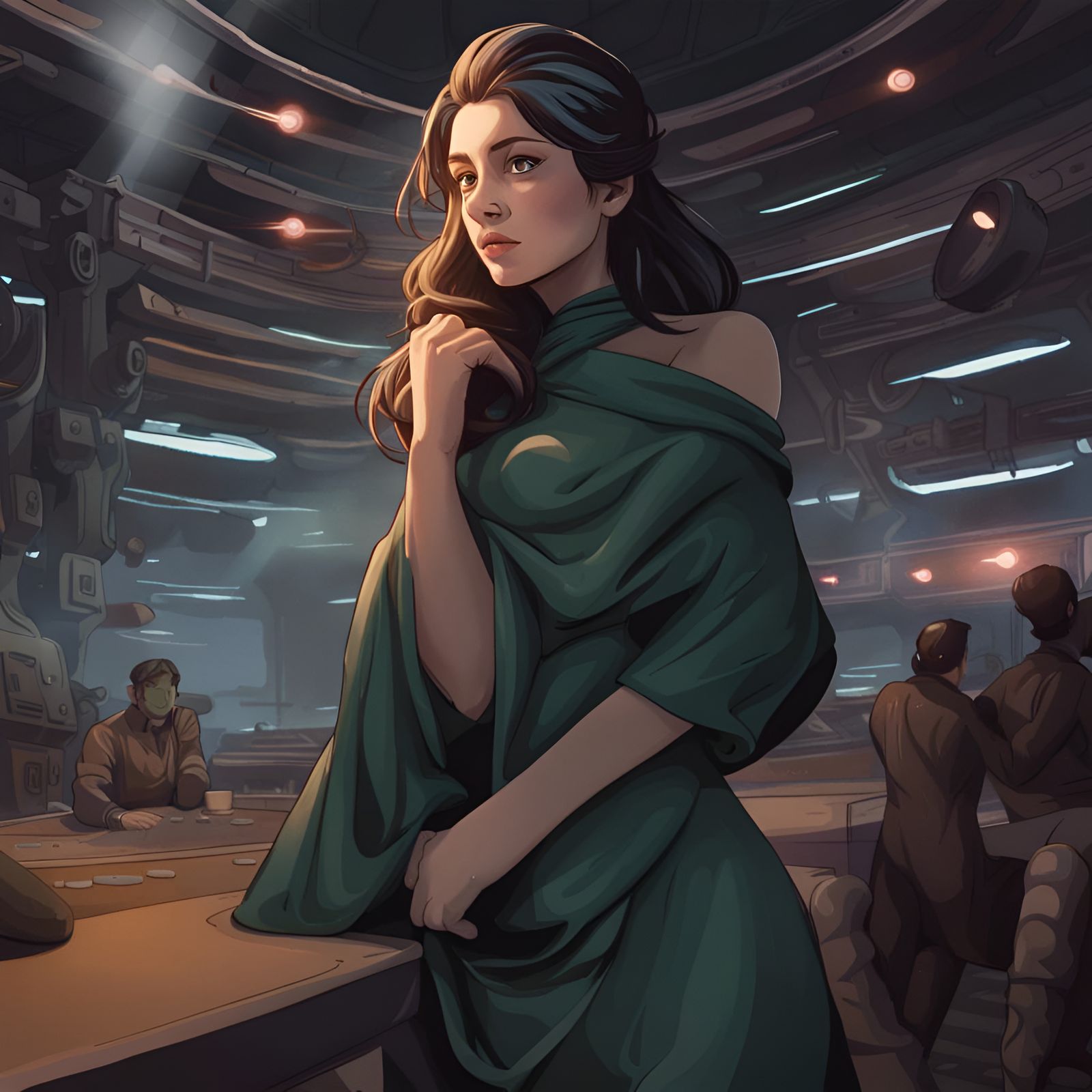 Princess Leia: Anime Key Visual in Manga Style