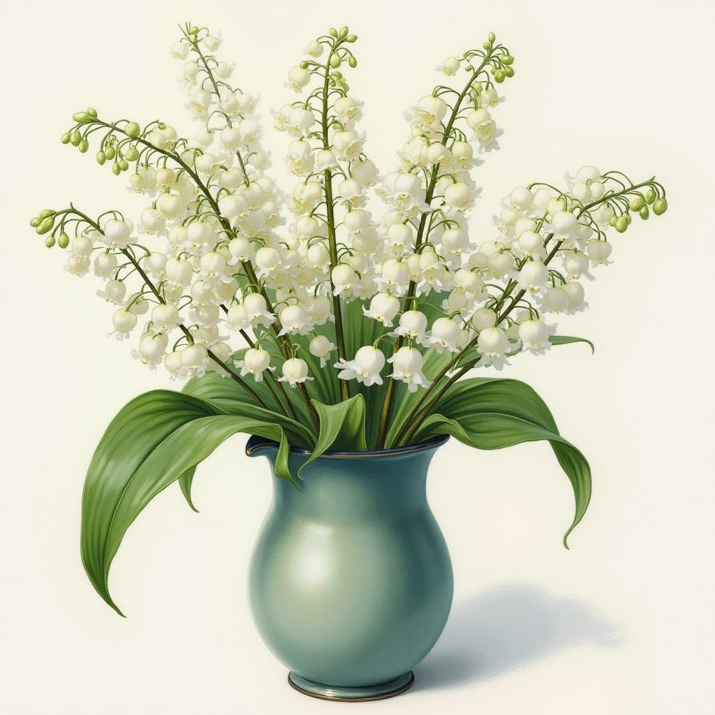 Elegant Watercolor Bouquet in Vintage French Vase