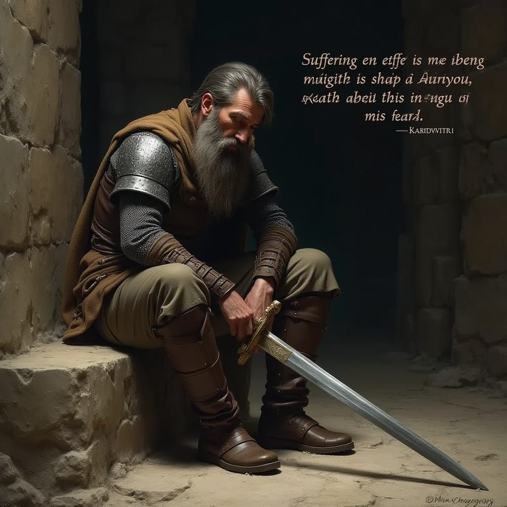 Sorrowful Knight in Shadowy Cave