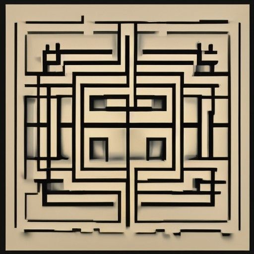 Abstract Cubist Oil Painting of Imaginary Numbers