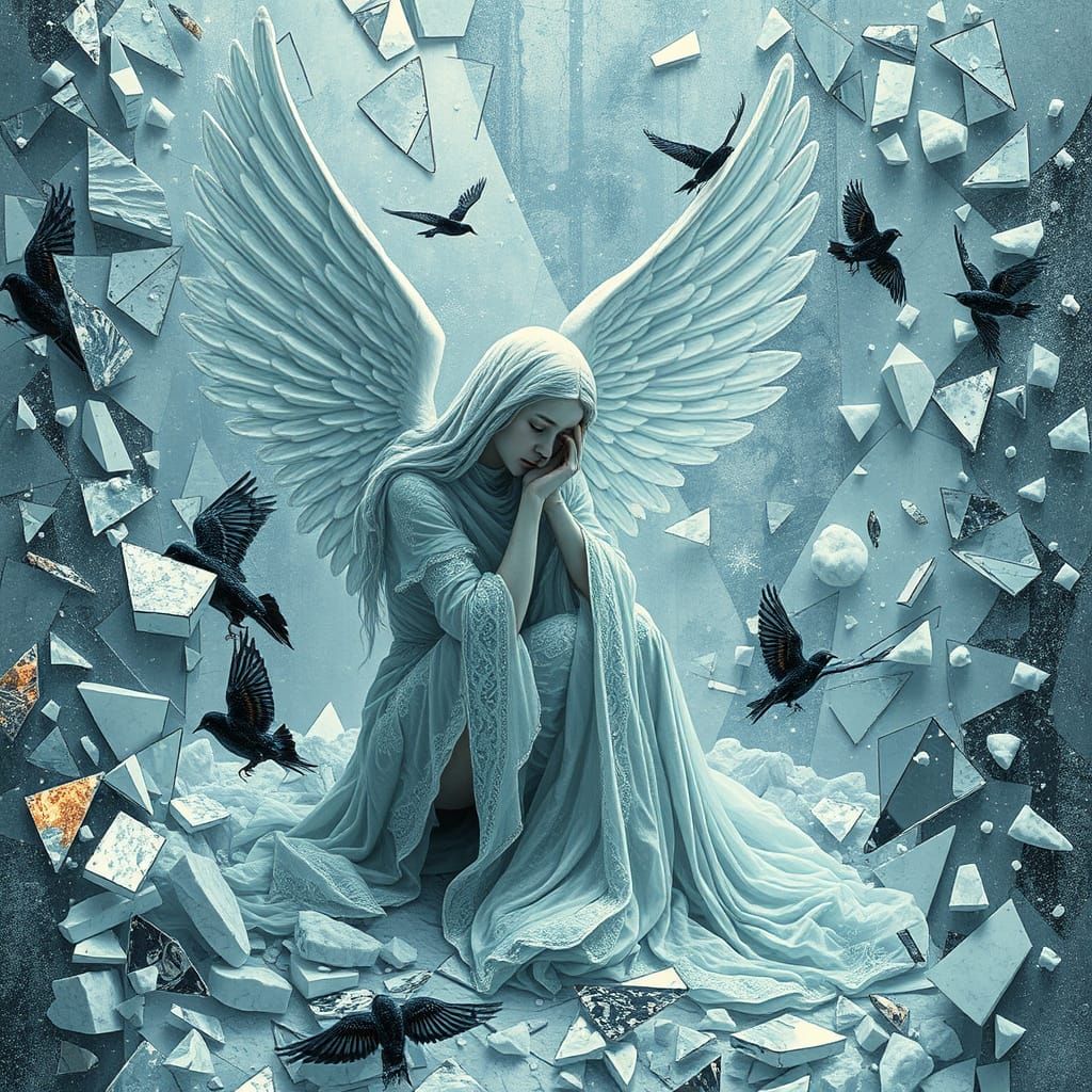 Angel of Winter Kingdom in Shattered Mirrors and Whispers of...