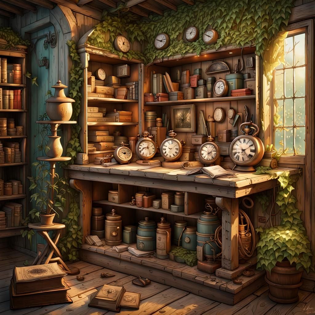 Magical Pop-Up Watchmaker's Workshop in 3D