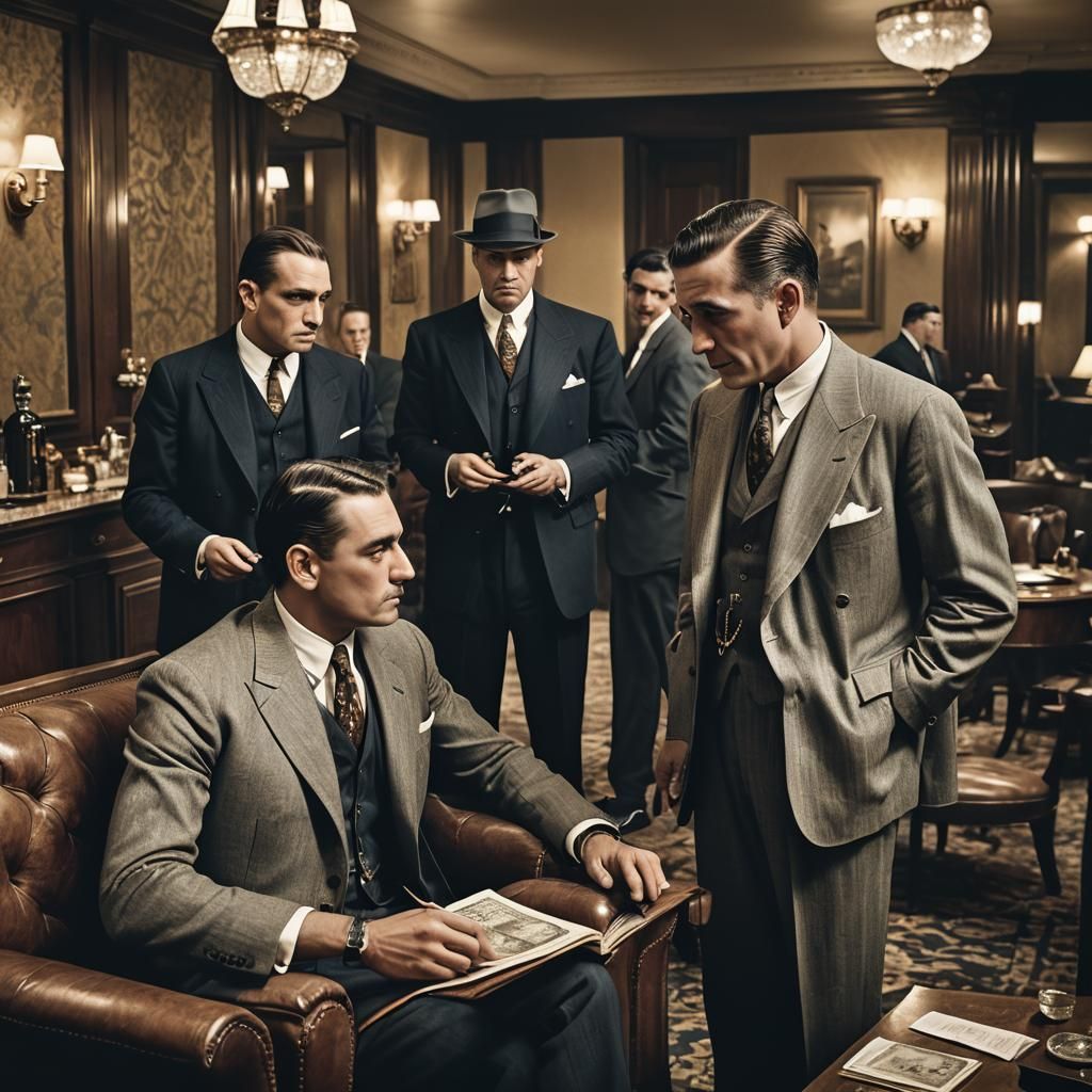 1920s Gangsters Business Deal in Manhattan Hotel