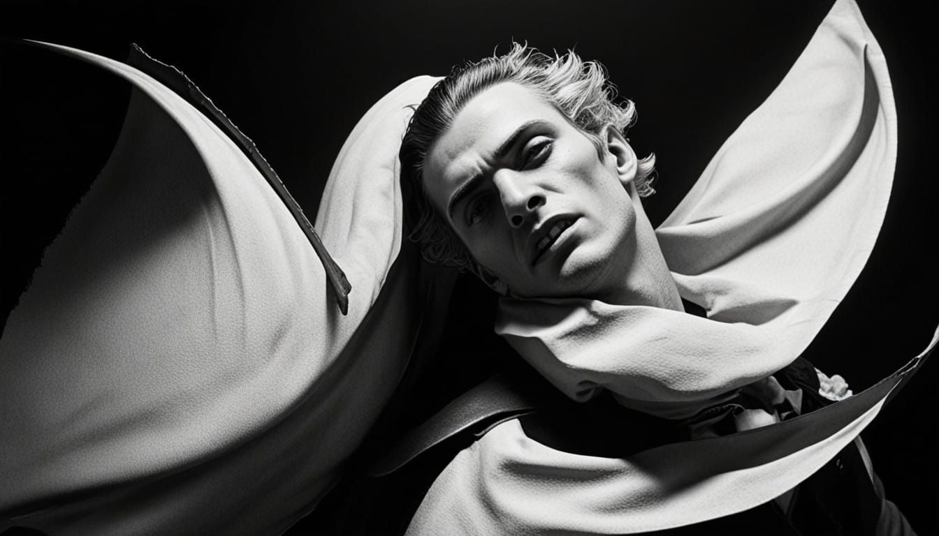 Masculine Vampire in Dramatic Low-Key Lighting