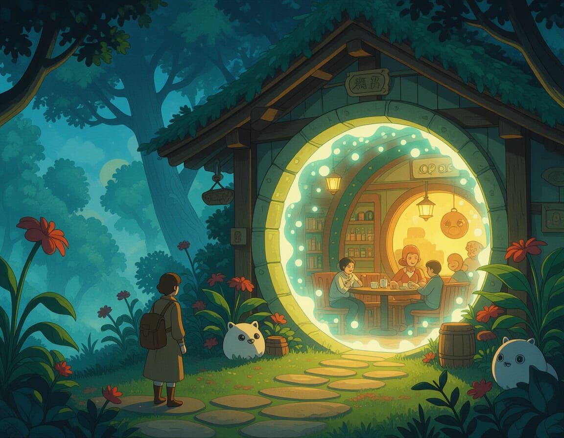 Fantasy Traveler Discovers Portal to Cozy Cafe