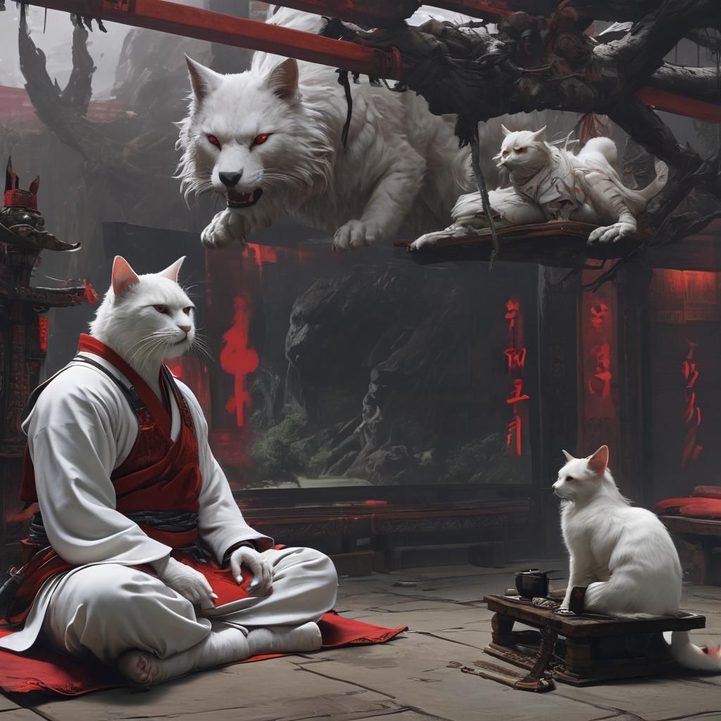 Samurai Meditating Before Fernweh Gaming Screen