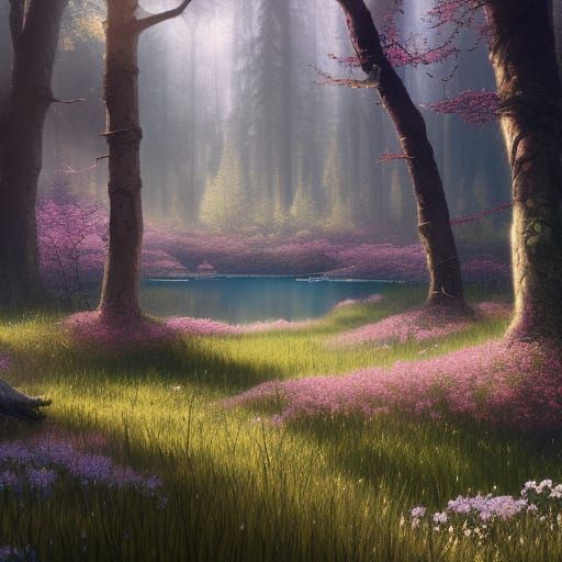 Enchanted Fairycore Woodland Scene in Hyperdetailed Fantasy ...