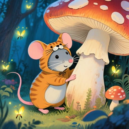 Whimsical Mouse in Cat Costume Adventure