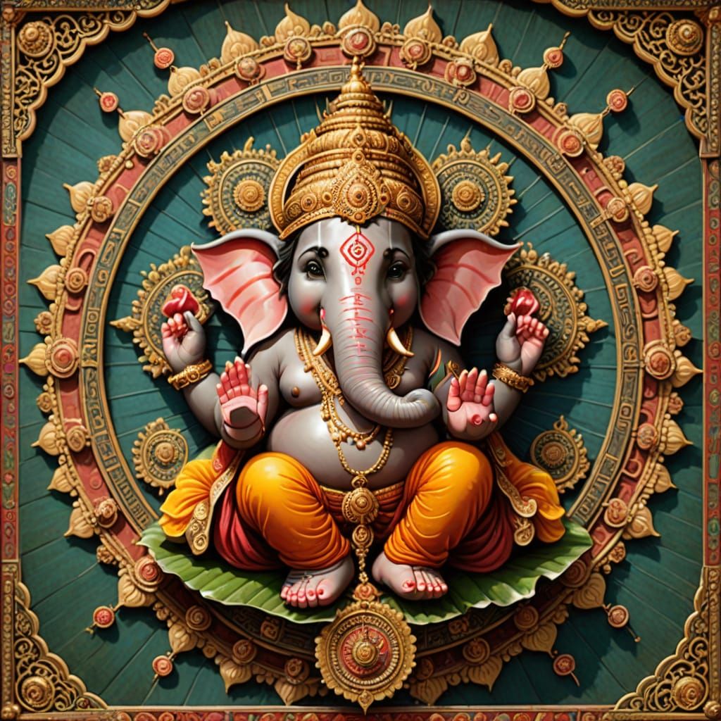 Ganesha Mandala in Eight Directions