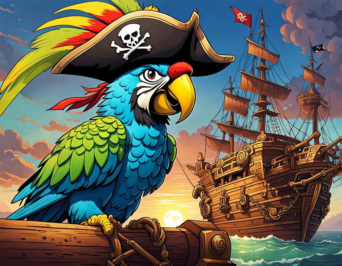 Pirate Parrot Fantasy Concept Art
