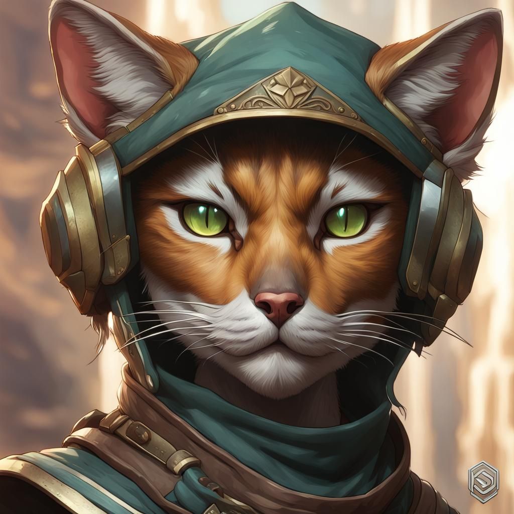 Detailed Portrait of a Female Tabaxi Ranger
