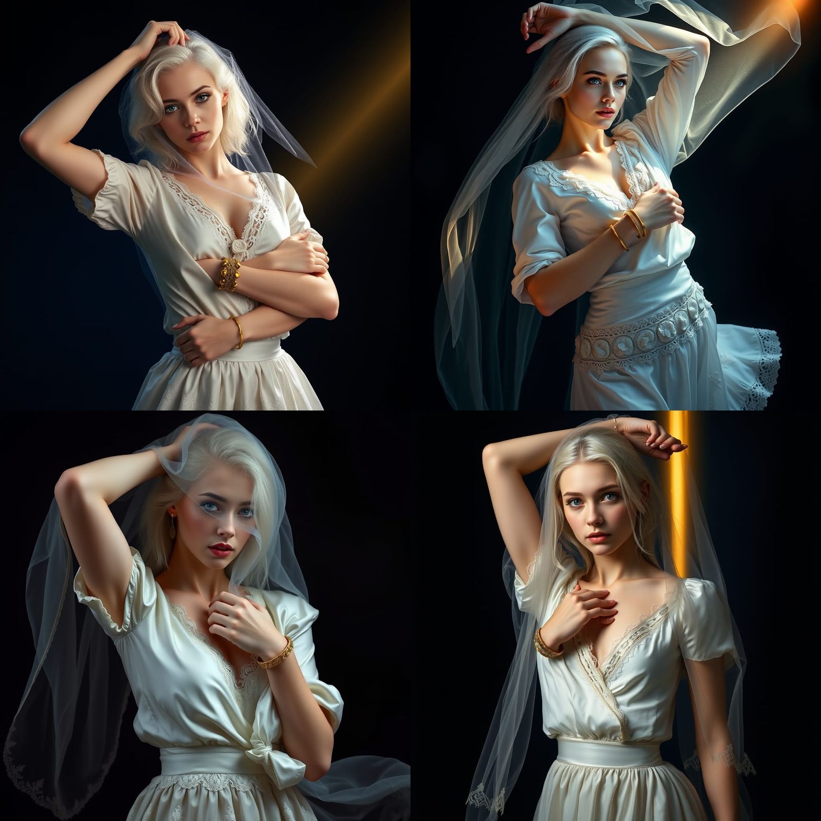 Ethereal Nordic Beauty in Dramatic Baroque Pose