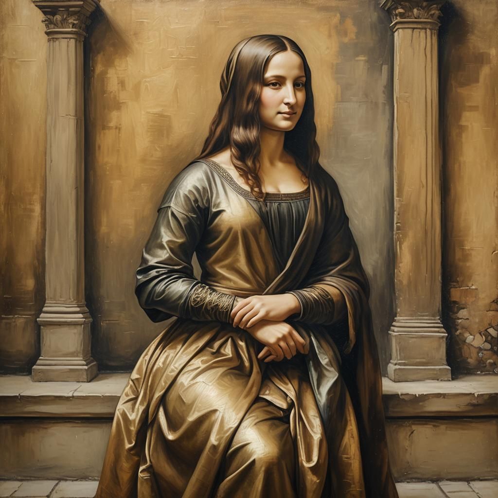 Mona Lisa in Renaissance Style Oil Painting