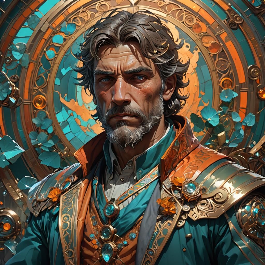 Troubled Man's Expression: Hyperrealistic Digital Art