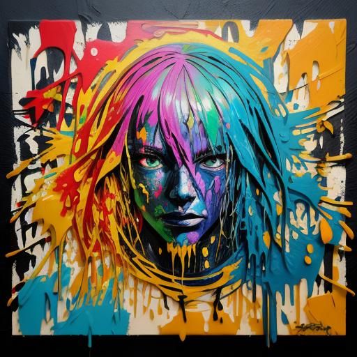 Spaghetti Carbonara in Graffiti Splash Art