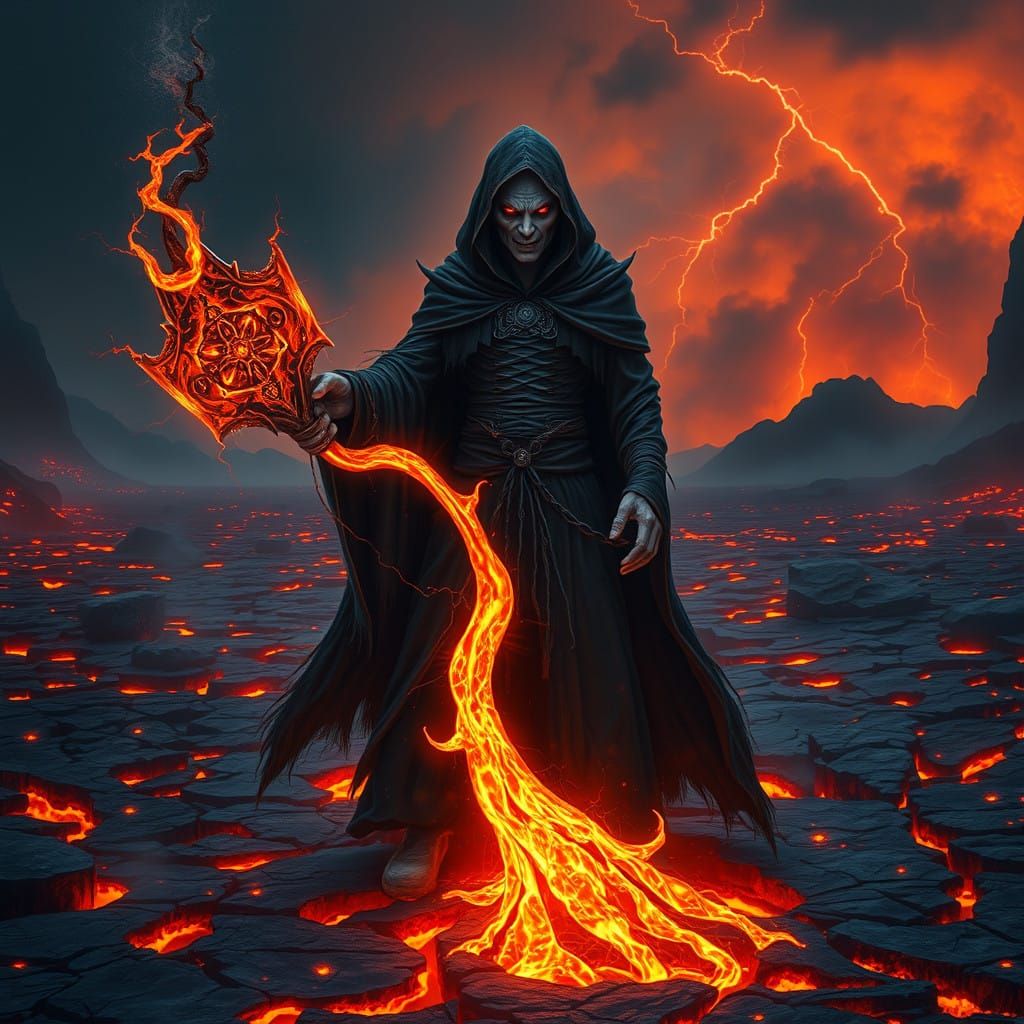 Dark Villain Commands Fiery Forces on Lava-Scarred Battlefie...