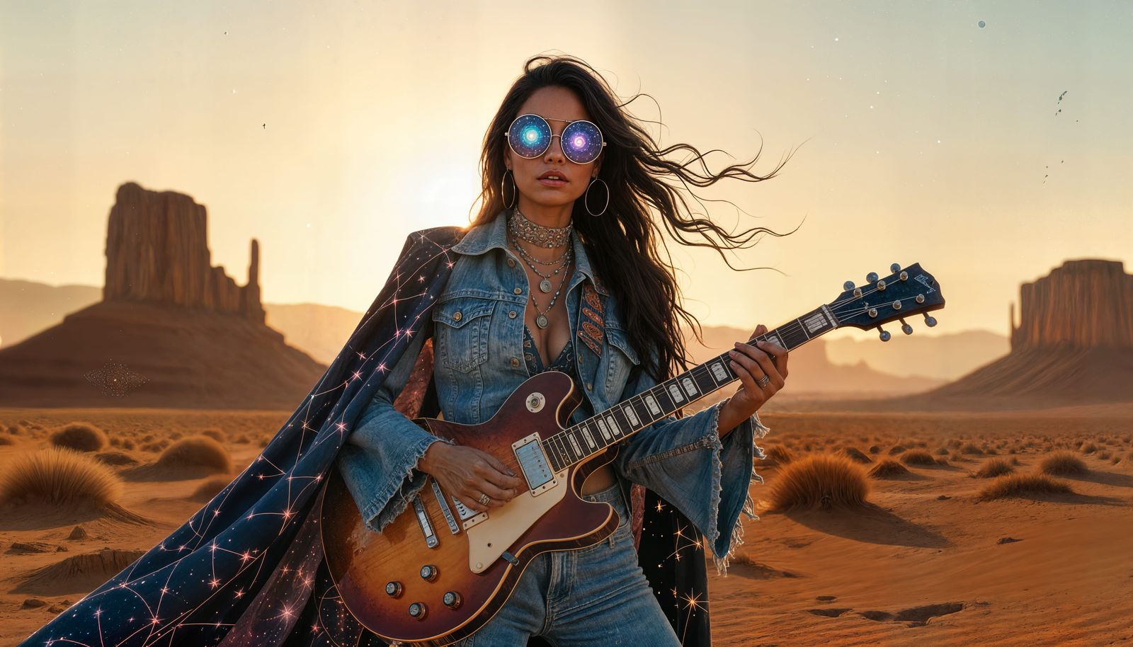 Cosmic Witch Plays Guitar on Alien Planet