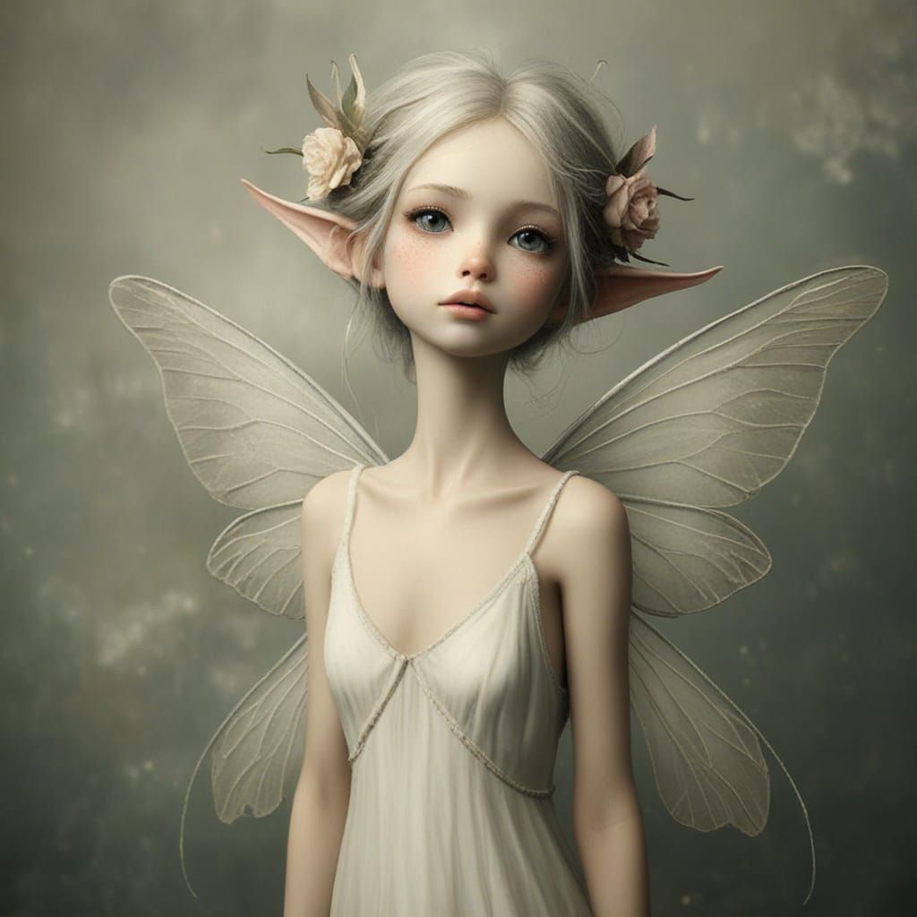 Worn Polaroid of a Charming Fairy