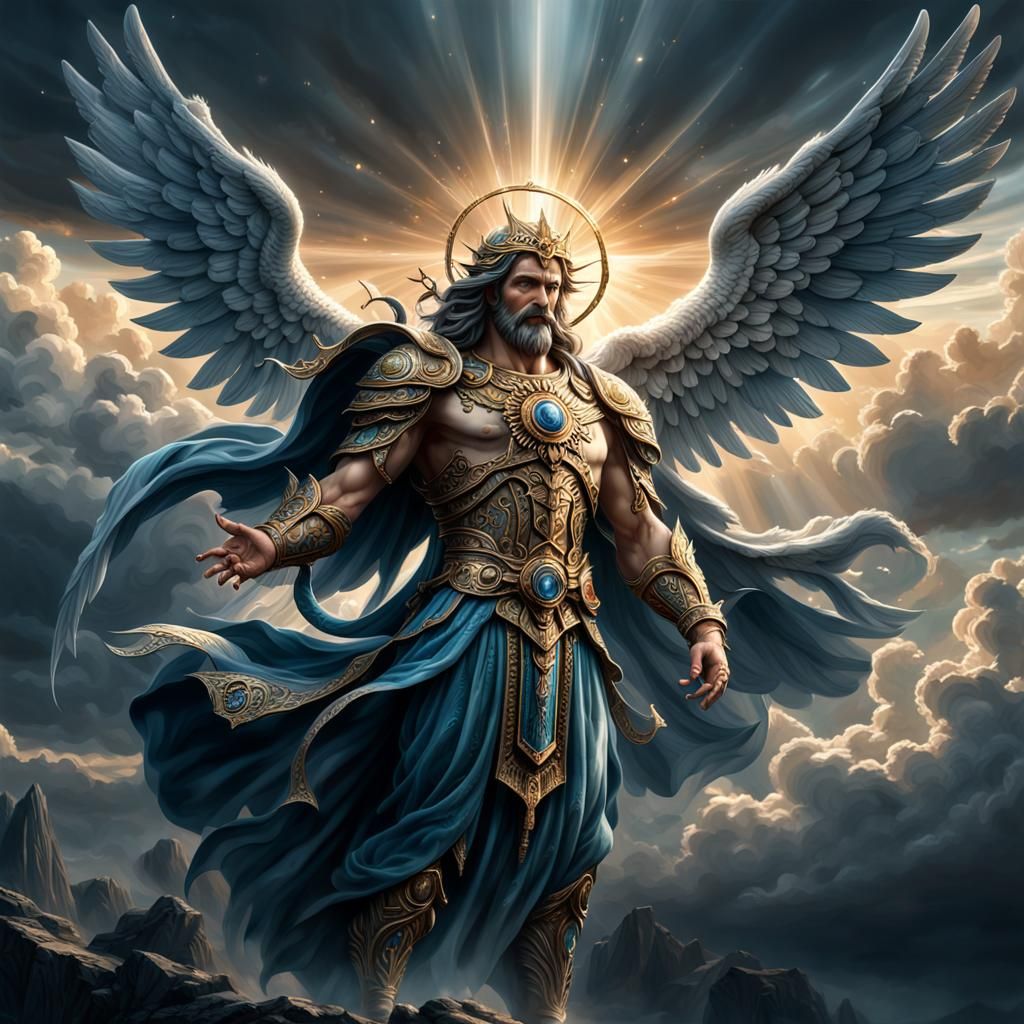 Detailed Image of a God in Angelic Setting