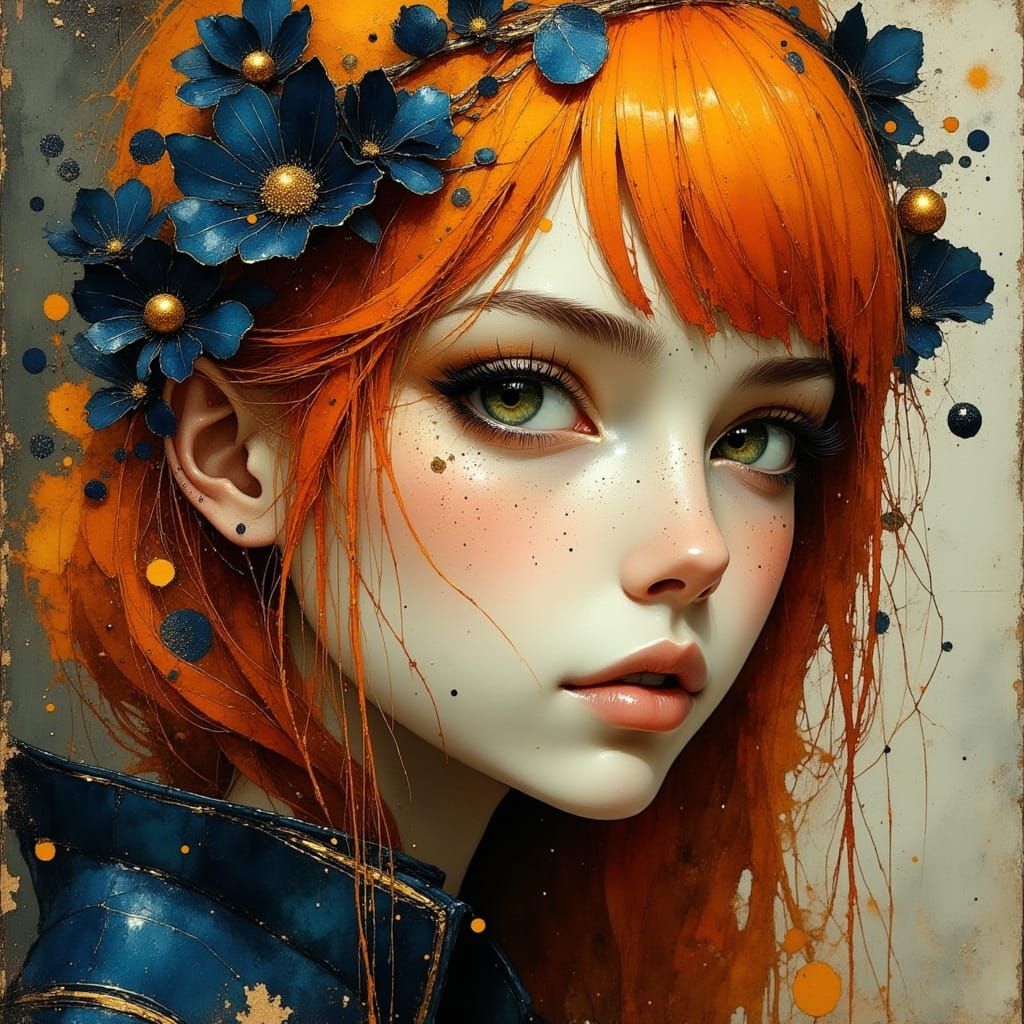 Fantasy Woman with Copper Hair, Digital Art