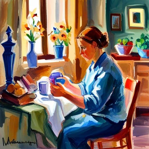 Impressionist Gouache Painting of a Forgiving Life