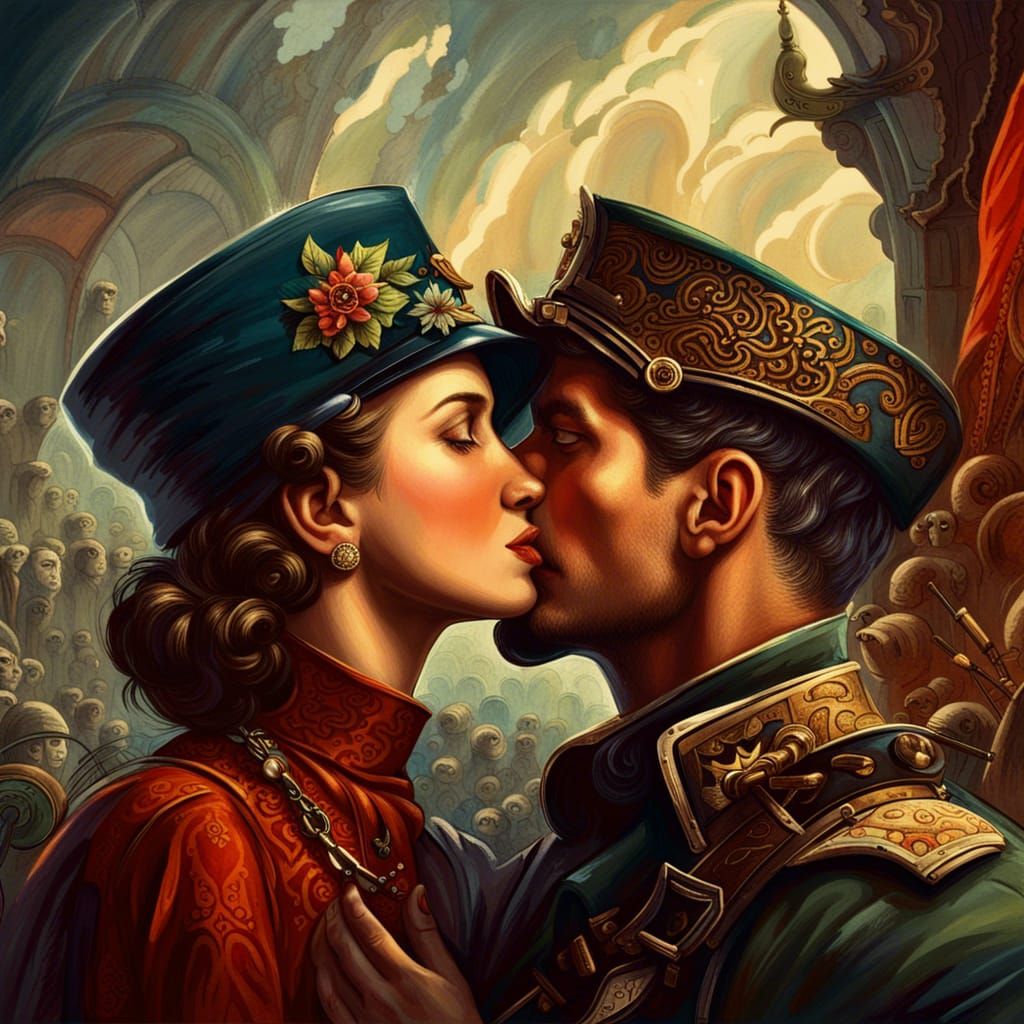 Farewell Kiss: 1930s Couple Before War