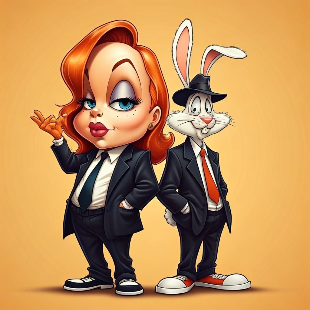 Surreal Cartoon Comedy Portrayal of Blues Brothers as Jazzme...