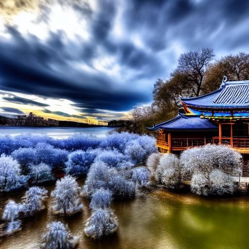 Eerie Frozen Winter Landscape in Hyperrealism