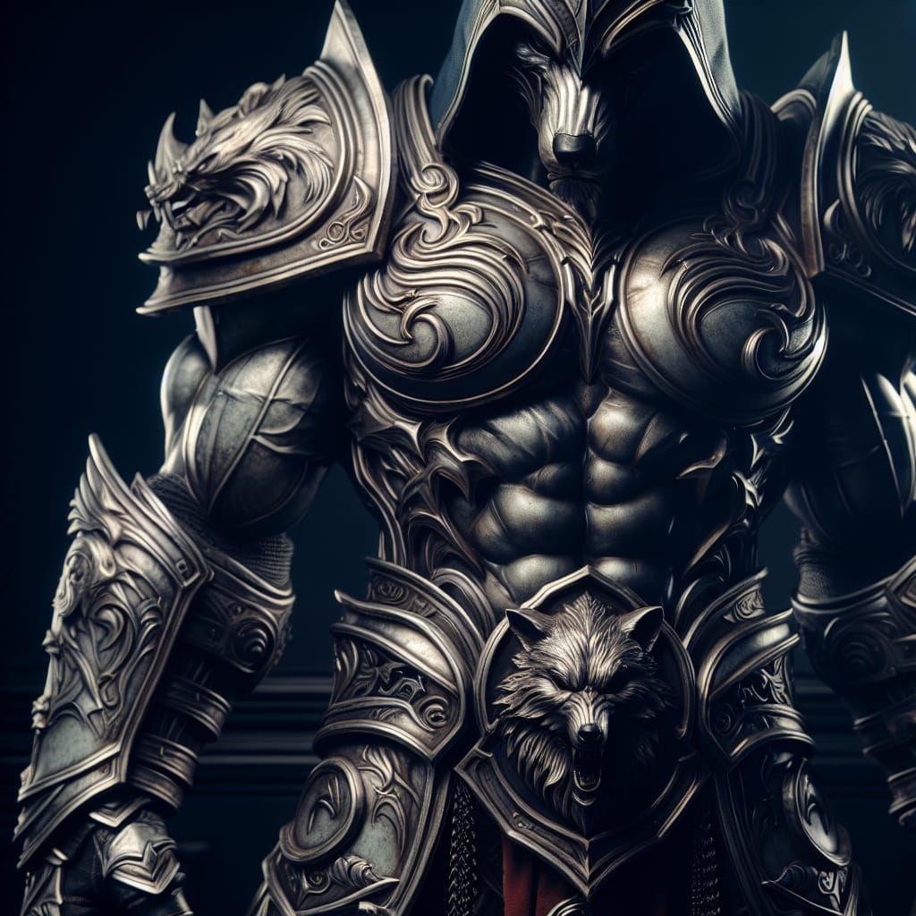 Wolf-Themed Warrior Ready for Battle