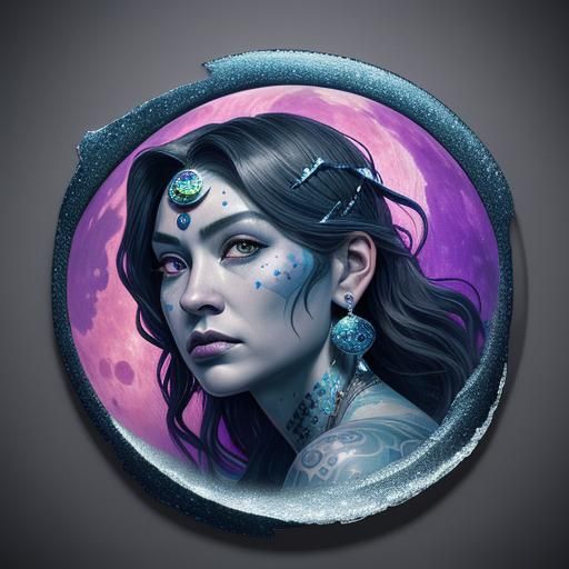 Cancer Goddess Siren in Splash Art Style