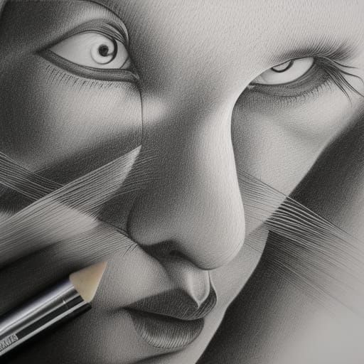 Hyperdetailed Charcoal Drawing in Line Art