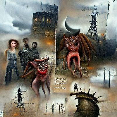 Scary Demons in Castle: Tim Burton Dystopian Horror