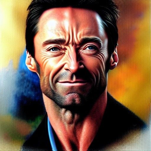 Hugh Jackman Portrait in Oil Painting Style