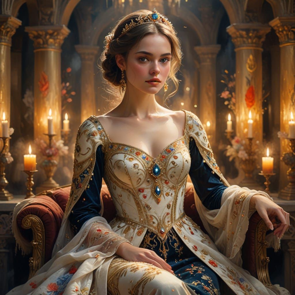 Regal Princess in Cinematic Painterly Style