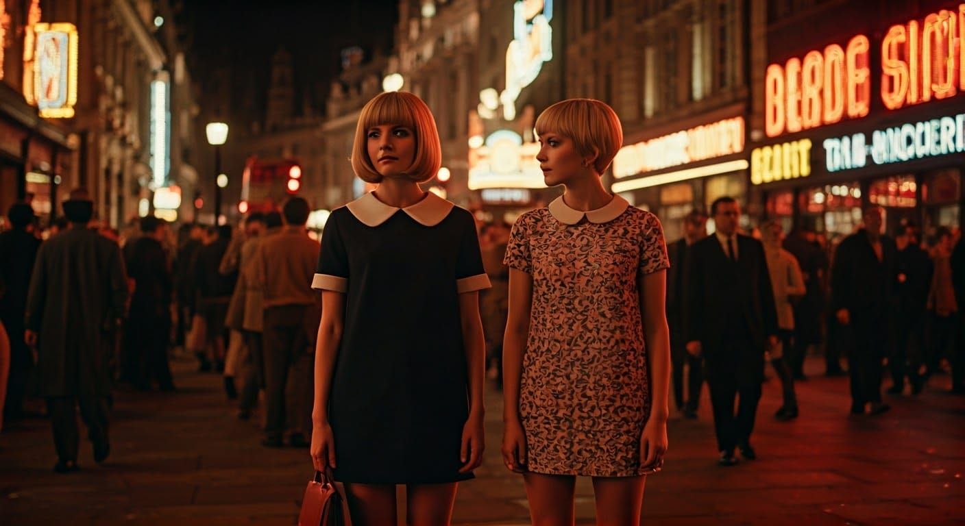Piccadilly Circus 1967: A Cinematic Nightlife Scene