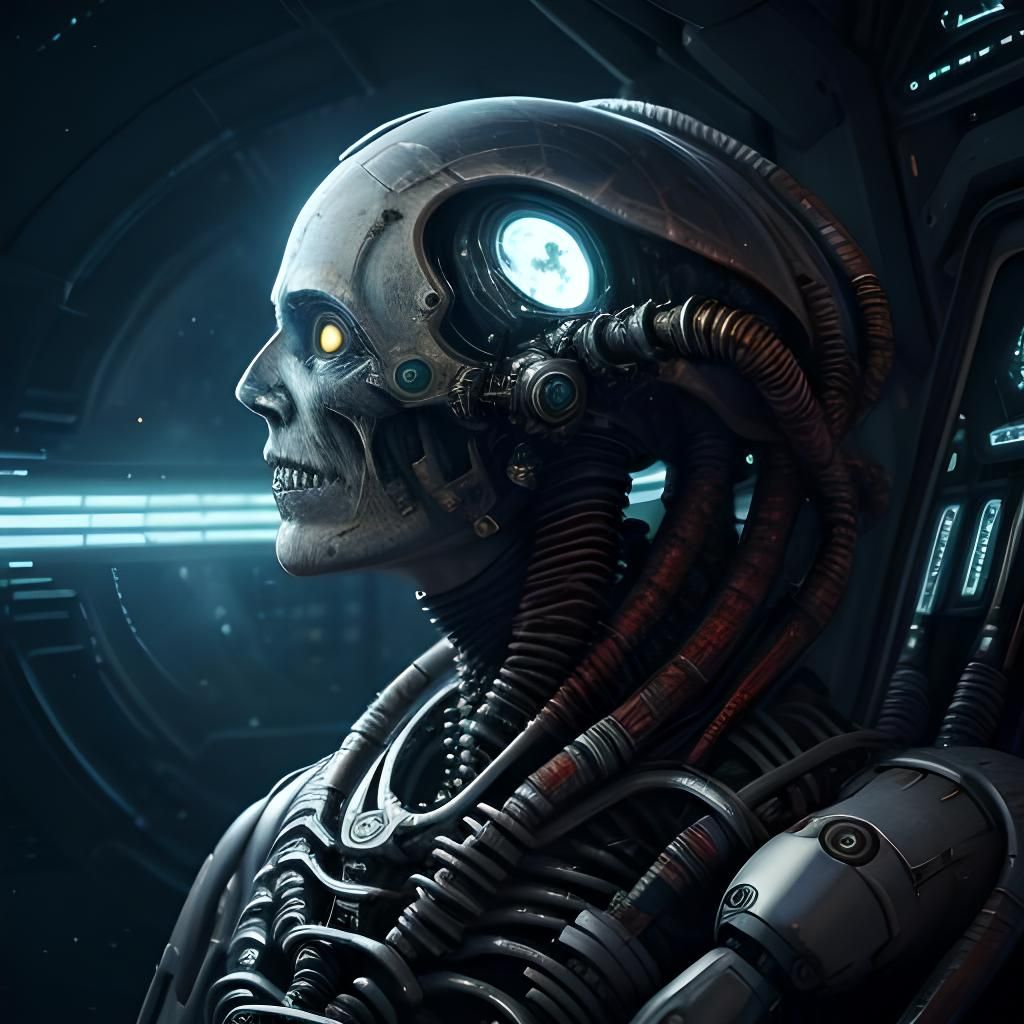 Biopunk Horror Monster in Deep Space