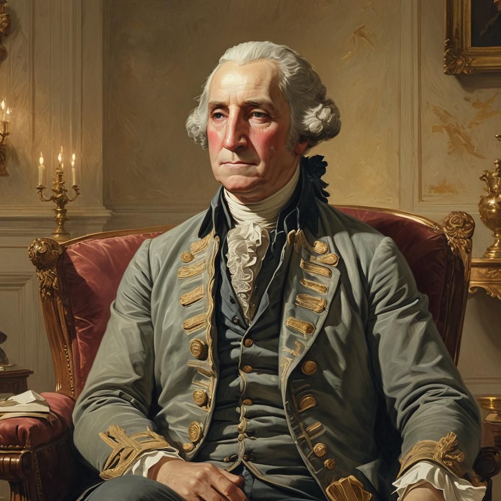 Neoclassical Portrait of George Washington in Oils