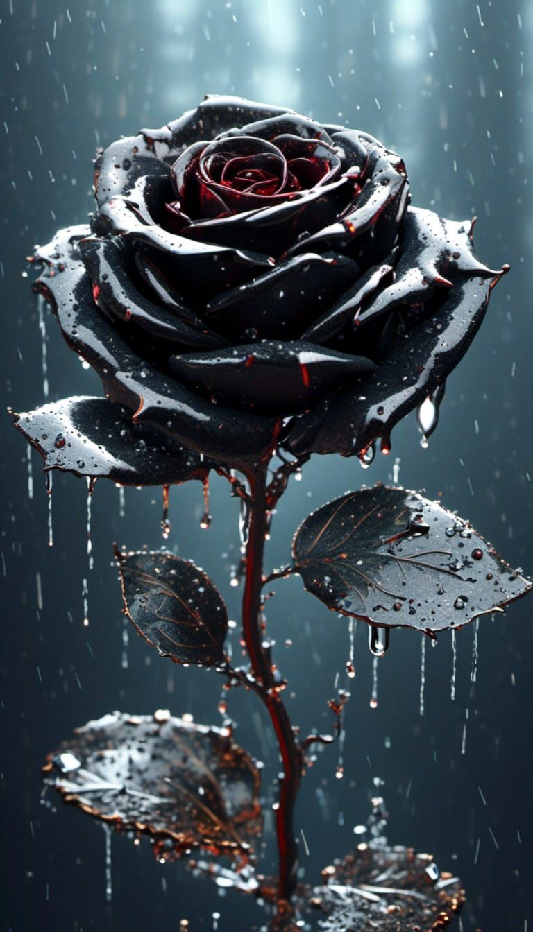 Perfect Black Rose by Crystal Spring