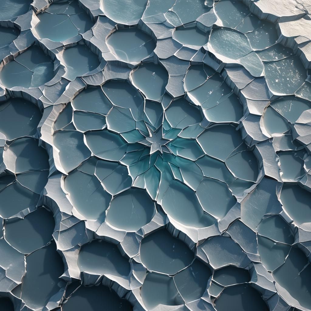 Bioluminescent Sea Ice Creates Geometric Star Pattern