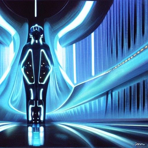 Tron Inspired Oil Painting by James Gurney