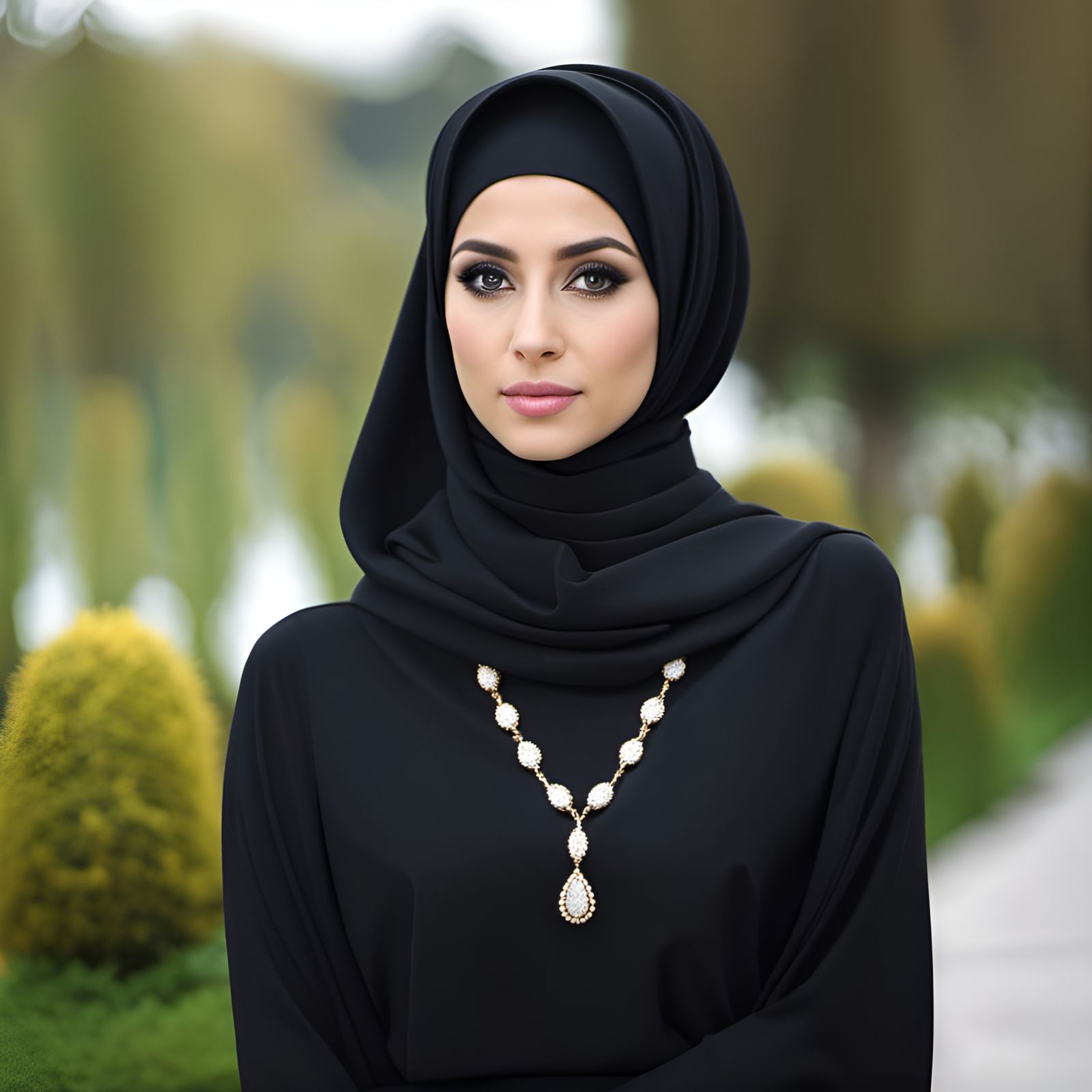 Pretty Czech Girl in Hijab with Dark Eyes