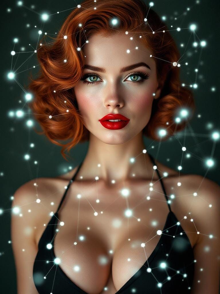 1950s Pin-Up with Neural Network Overlay