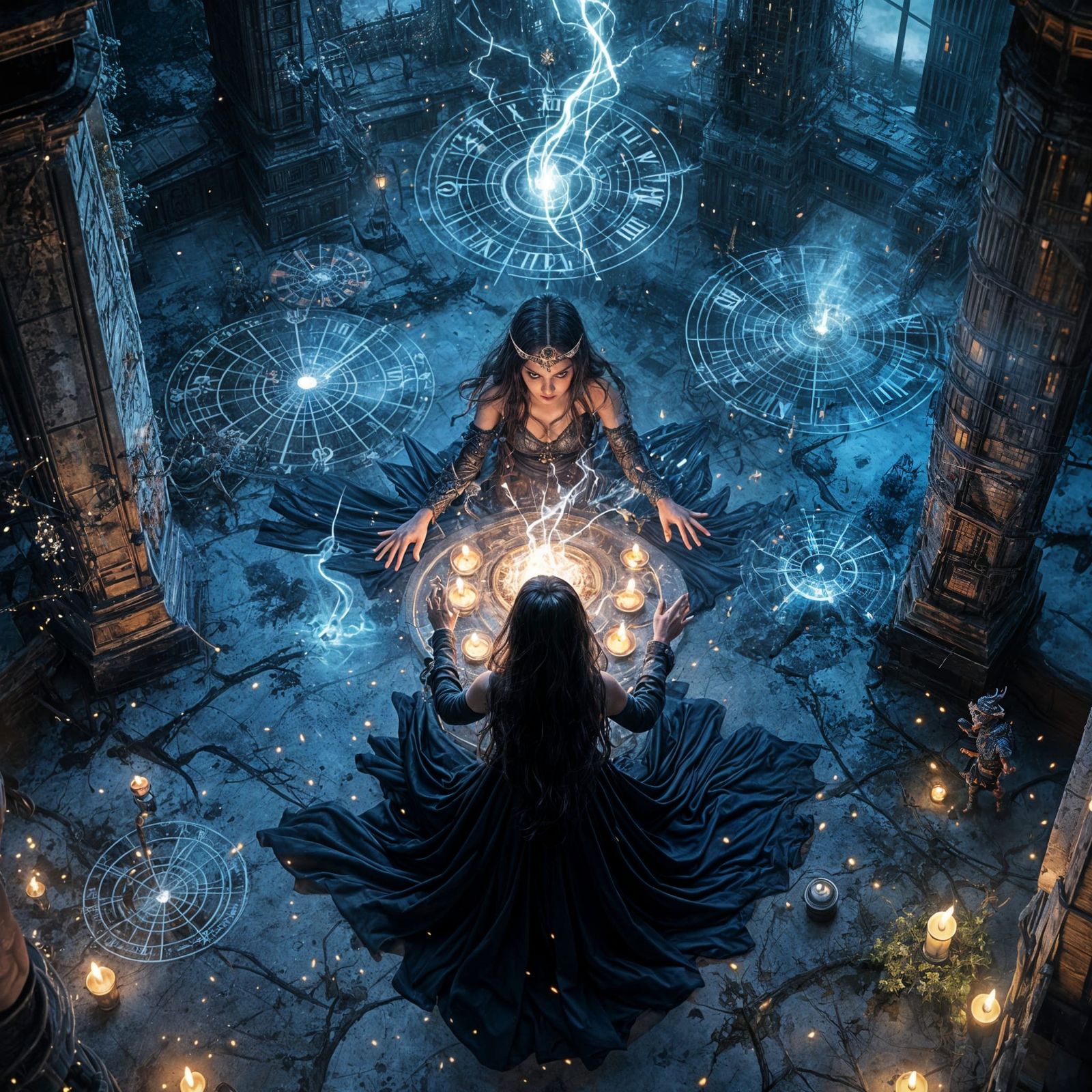 Enchantress Casting Spell in Ruined Temple