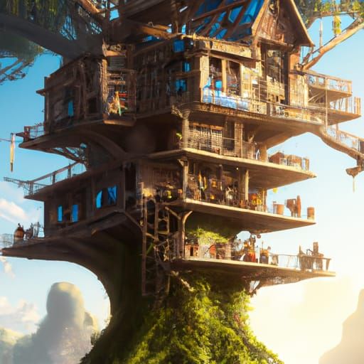 Fantastical Four-Story Treehouse Construction