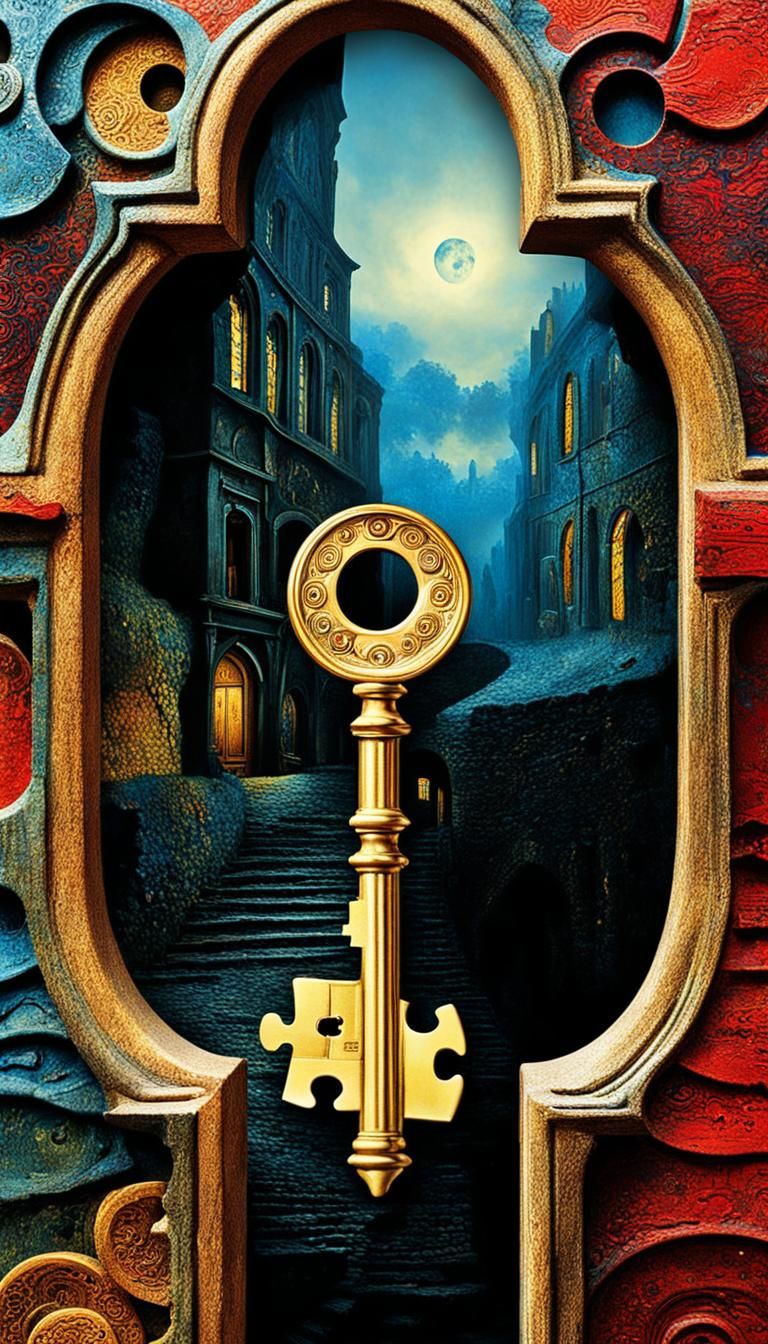 Eye witness key, Painted key  is a puzzle that unlocks the m...