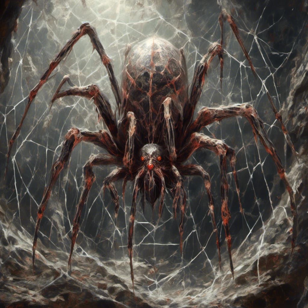 Ultra Realistic Spider in Crystal Cave