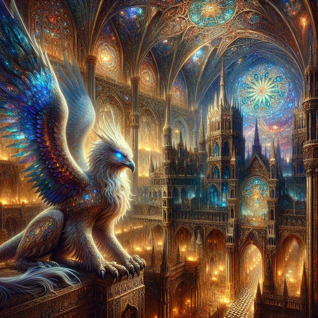 Winged Griffin on his Perch