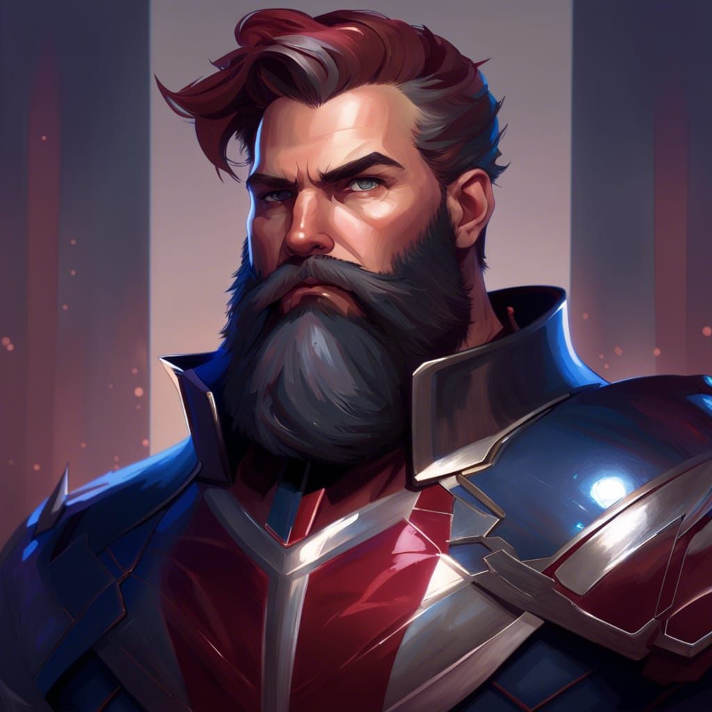 U.S.A. as Armored Superhero Portrait