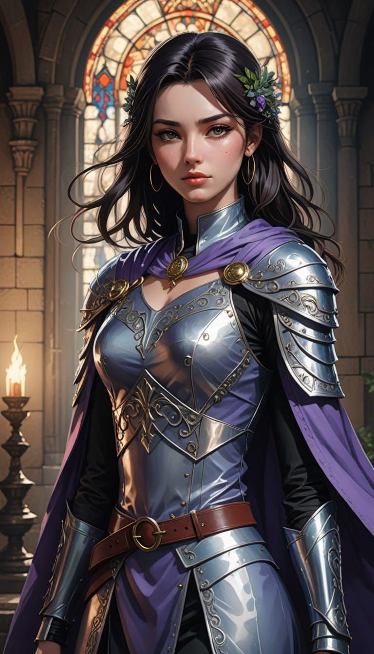 Medieval Mage Maiden in Gothic Castle