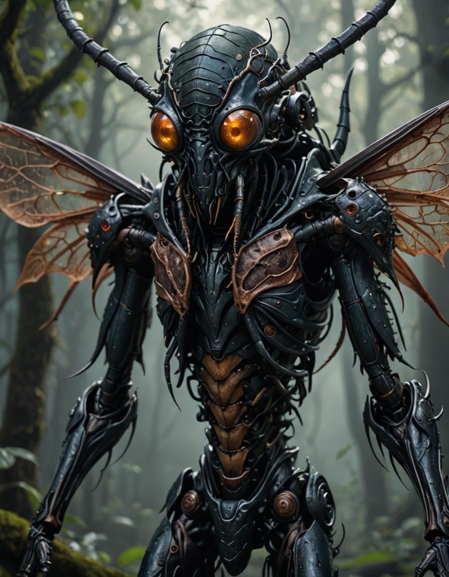 Eldritch Insect Warrior in Dark Fantasy Style